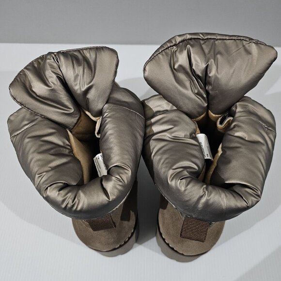 NEW Blondo Daylor Ankle Boot Sz 10 Taupe Nylon Suede Waterproof Lug Sole Puffy - Picture 11 of 15